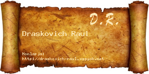 Draskovich Raul névjegykártya